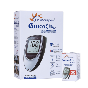 Dr. Morepen Glucose Meter (BG-03 Gluco One Glucometer Combo, 50 Strips (Multicolor))