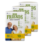 Friends Adult Diapers Tape Style – 10 Count