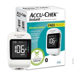 Accu-Chek Glucose Meter (Instant S Blood Glucose Glucometer Kit With Vial Of 10 Strips)