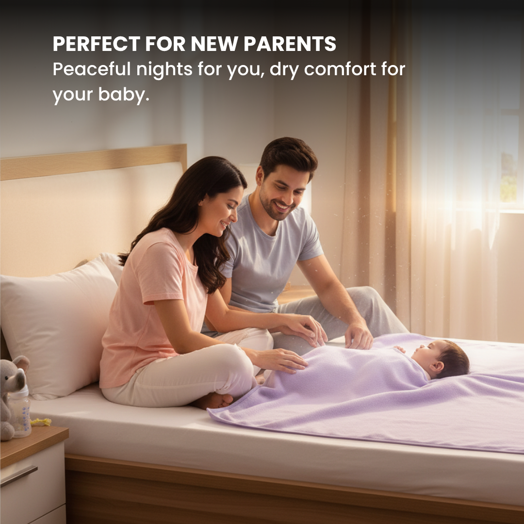 Quick Dry Plain Washable Dry Sheet/Bed Protector For Baby - Image 3