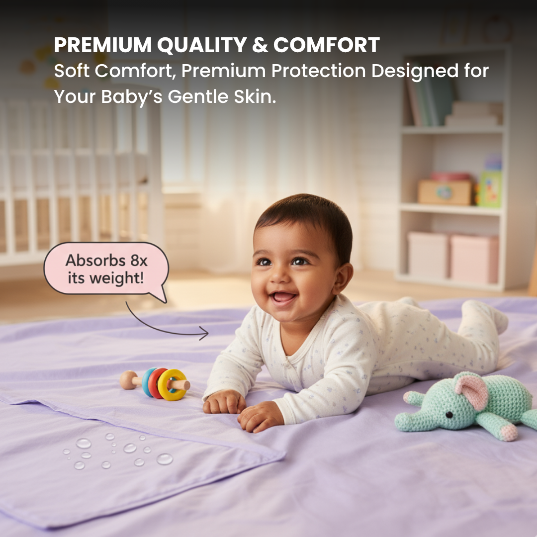 Quick Dry Plain Washable Dry Sheet/Bed Protector For Baby - Image 4