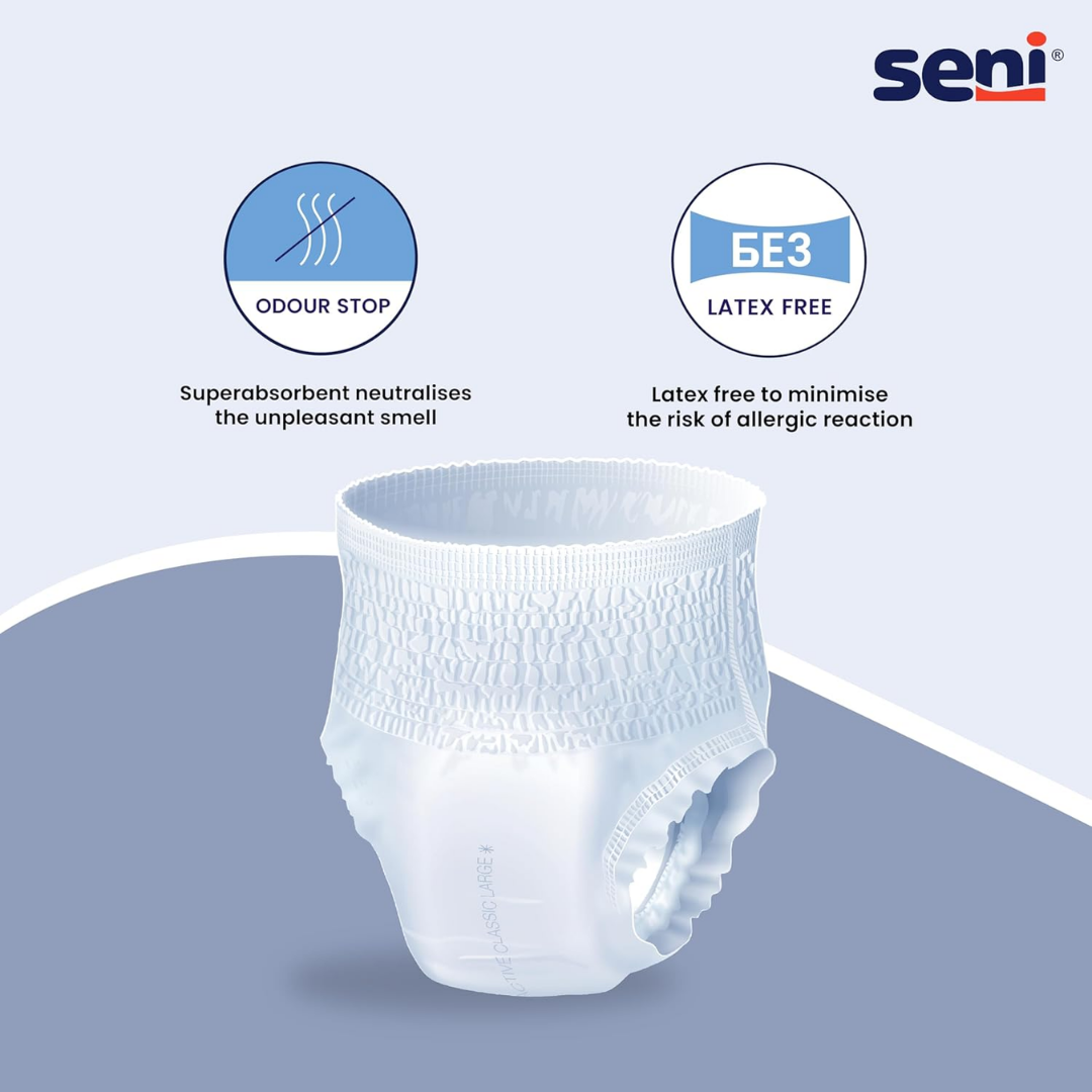Seni Classic Adult Diaper Pants - 10 Pcs - Image 4