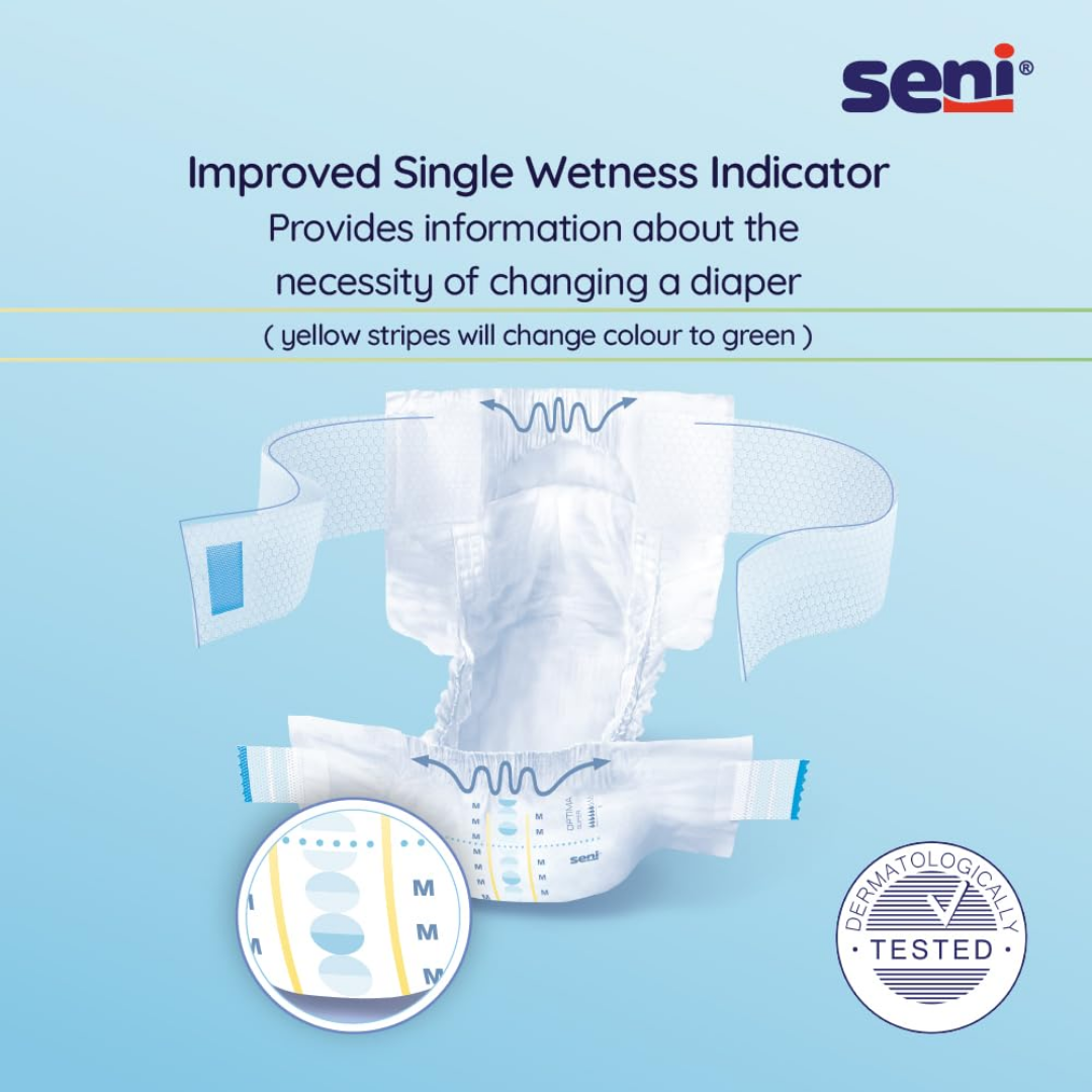 Seni Optima Super Breathable Hip Band Adult Diaper TAPE STYLE- 10 Pcs - Image 3