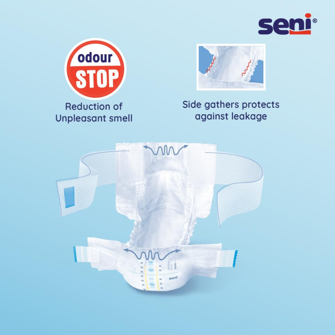 Seni Optima Super Breathable Hip Band Adult Diaper TAPE STYLE- 10 Pcs - Image 4